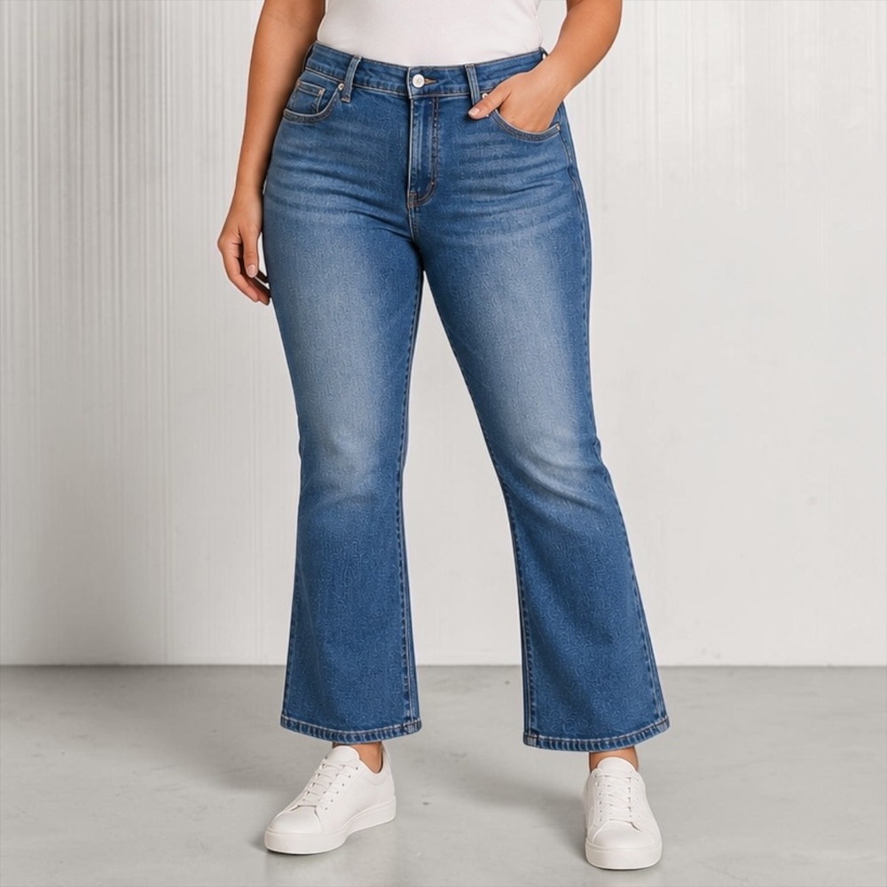 Madewell Mid-Rise Kick Out Jeans Size 30 Medium Wash Blue Flare Denim 153